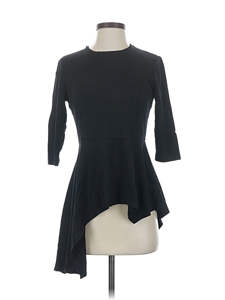 Pre-owned Elizabeth & Clarke 3/4 Sleeve Top Black Mock Neckline Tops