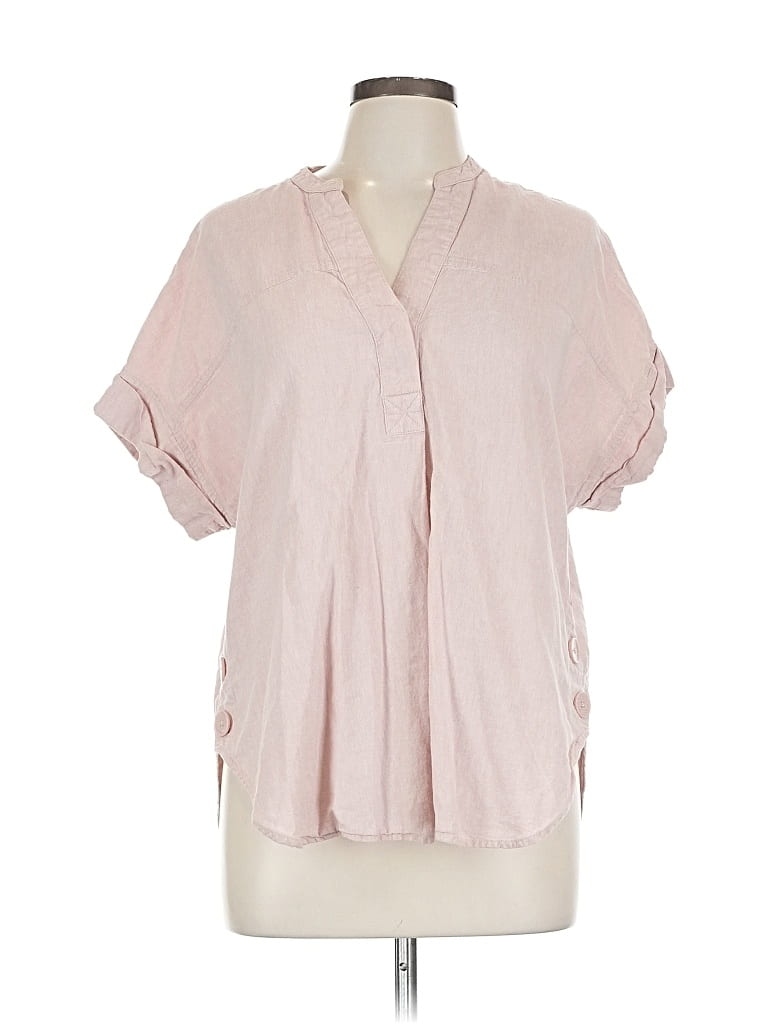 Pre-owned Nicole Miller Short Sleeve Blouse In Pink