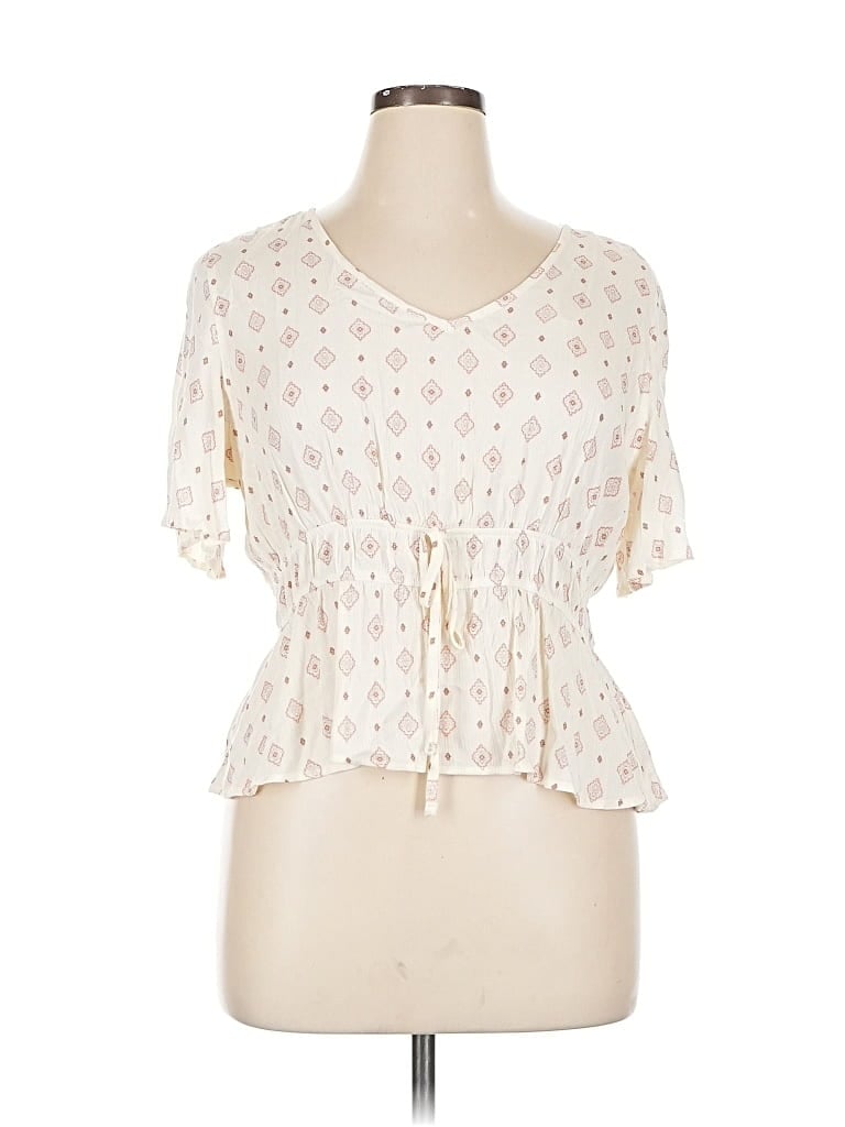 Pre-owned Sonoma Goods For Life Short Sleeve Blouse In White