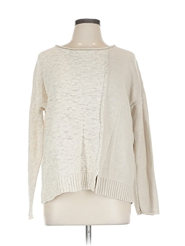 Pre-owned Lafayette 148 Pullover Sweater In White