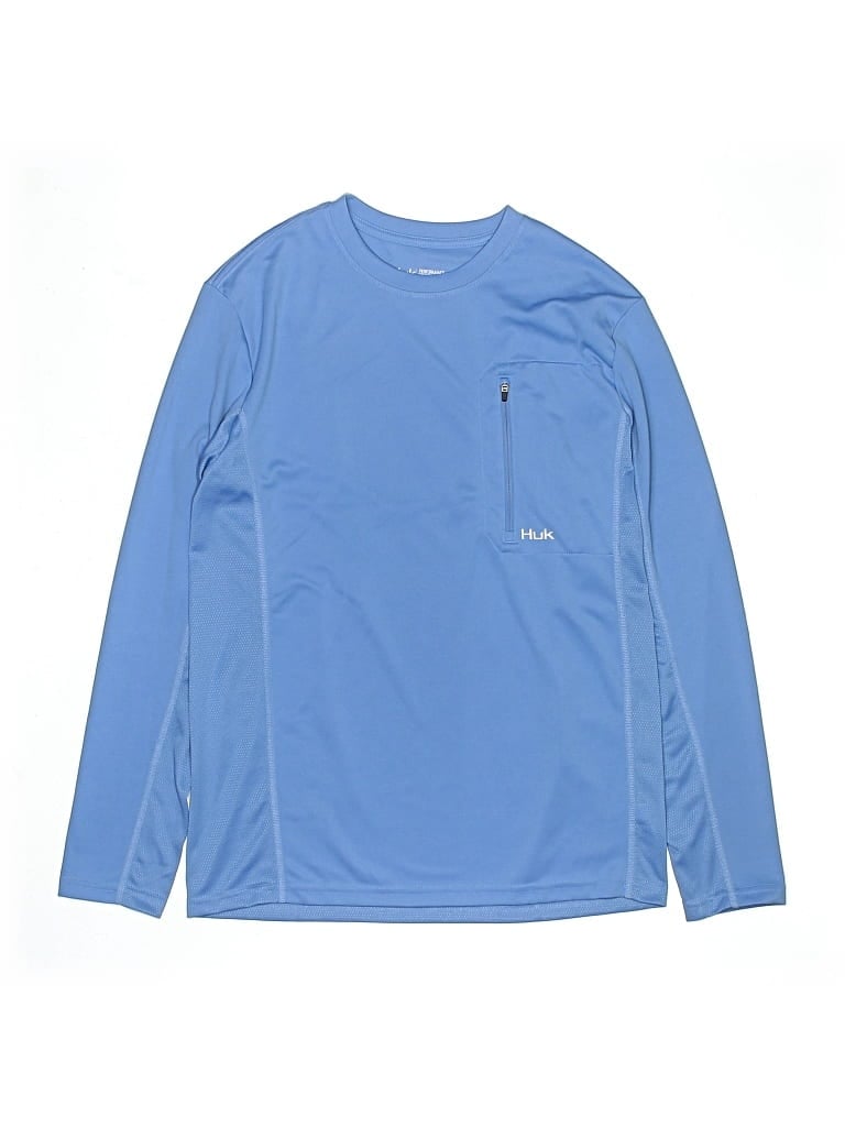 Pre-owned Huk Kids' Long Sleeve T-shirt In Blue
