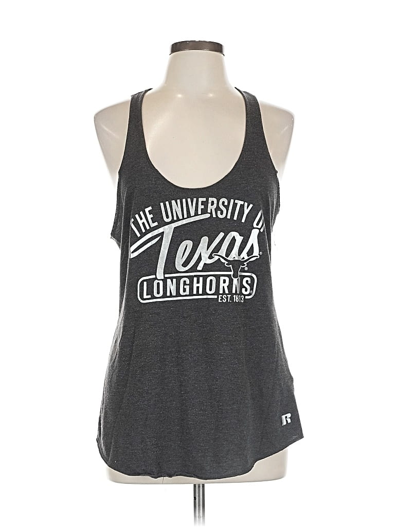 Pre-owned Russell Athletic Tank Top Gray Halter Neckline Tops