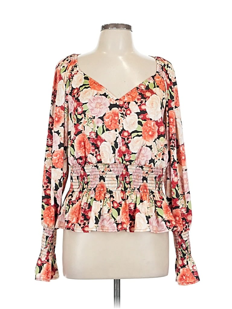 Pre-owned Inc International Concepts Long Sleeve Blouse In Pink