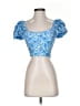 Splendid Blue Short Sleeve Top Size S - photo 1