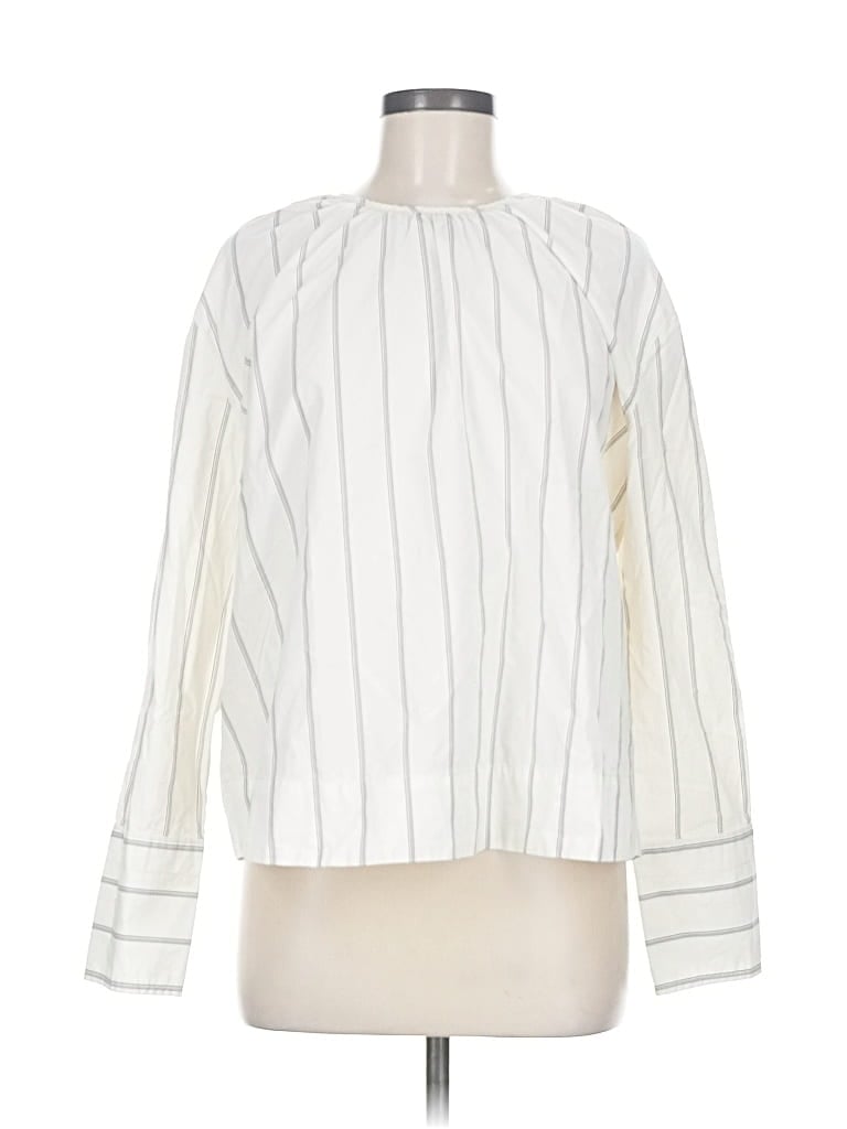 Pre-owned Lane Bryant Long Sleeve Blouse In White