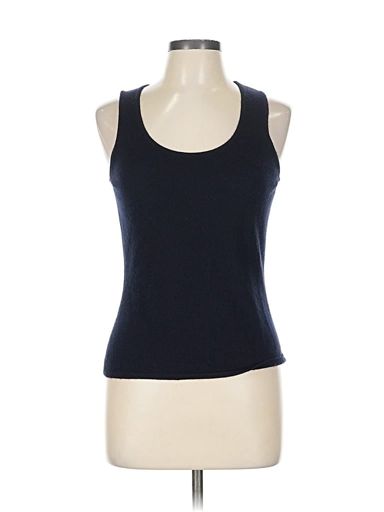 Pre-owned Oscar De La Renta Cashmere Cardigan Sweater In Blue