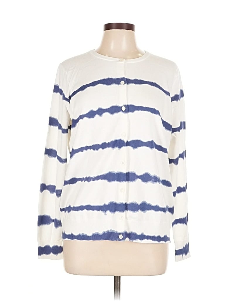 Pre-owned Lands' End Pullover Sweater In White