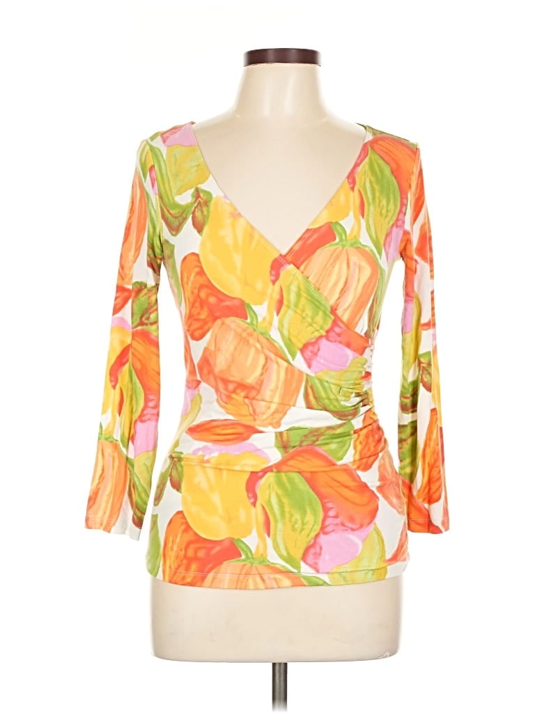 Pre-owned Cabi 3/4 Sleeve Blouse In Orange