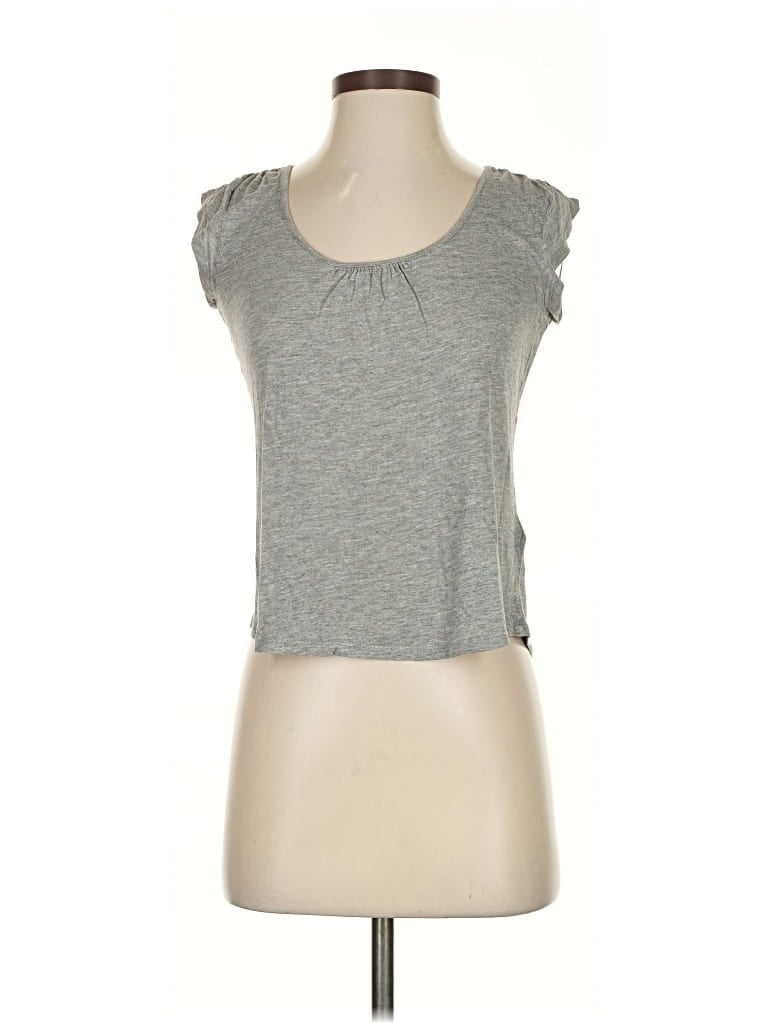 Pre-owned Soft Joie Short Sleeve Top Gray Sweetheart Neckline Tops
