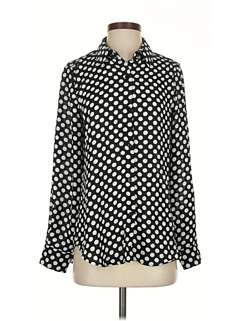 Pre-owned T Tahari Long Sleeve Blouse In Black