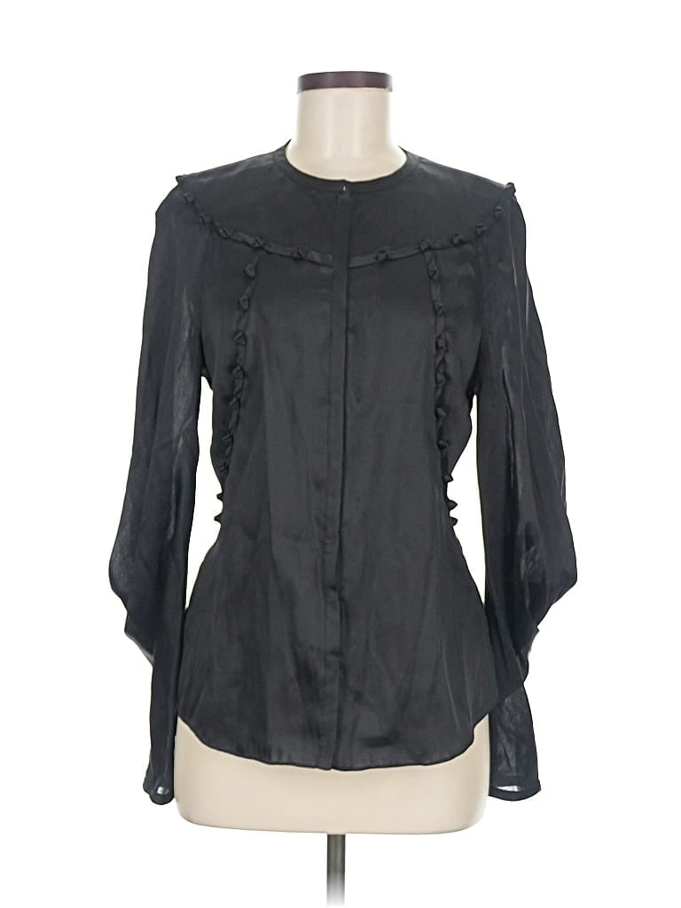 Pre-owned Gap Long Sleeve Blouse In Black