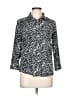 MG Collection Animal Print Black 3/4 Sleeve Blouse Size L - photo 1