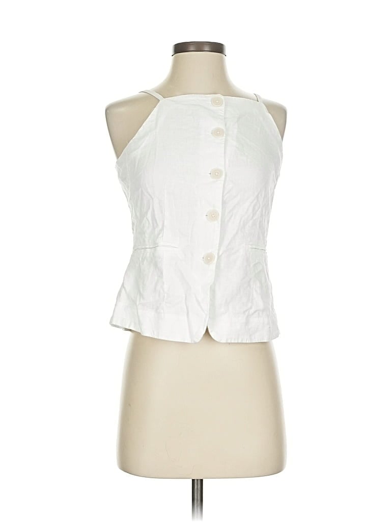 Pre-owned Ann Taylor Loft Sleeveless Blouse In White