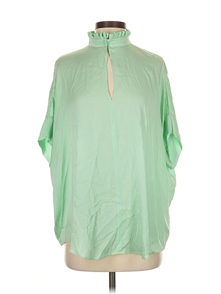 Pre-owned Catherine Malandrino 3/4 Sleeve Blouse In Green