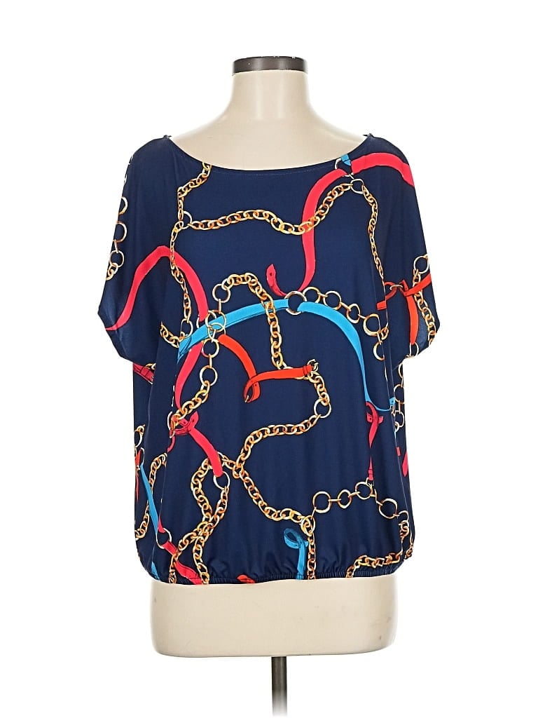 Pre-owned Boston Proper Short Sleeve T-shirt In Blue