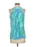 Simone Bruns 100% Silk Blue Sleeveless Silk Top Size L - photo 1