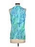 Simone Bruns 100% Silk Blue Sleeveless Silk Top Size L - photo 2