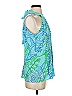 Simone Bruns 100% Silk Blue Sleeveless Silk Top Size L - photo 4