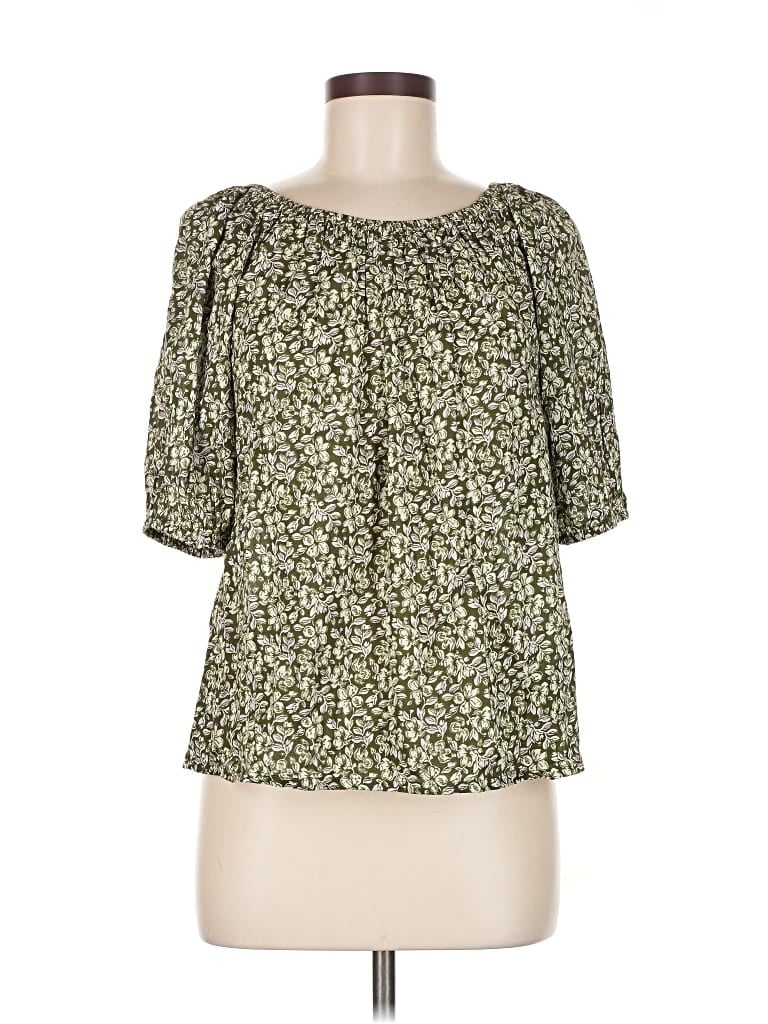 Pre-owned Sonoma Goods For Life Short Sleeve Blouse In Green