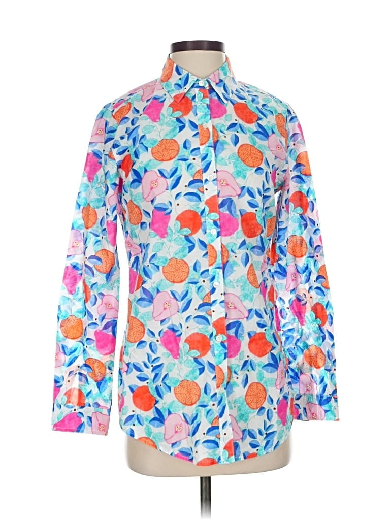 Pre-owned J. Mclaughlin Long Sleeve Blouse In White