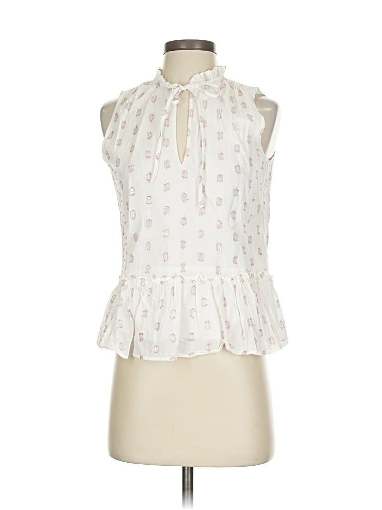 Pre-owned J.crew Factory Store Sleeveless Blouse In White