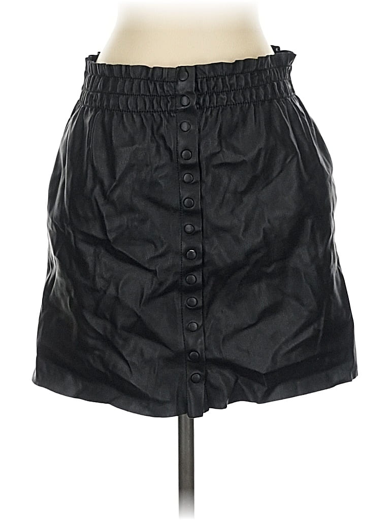 Pre-owned Zara Faux Leather Skirt In Black