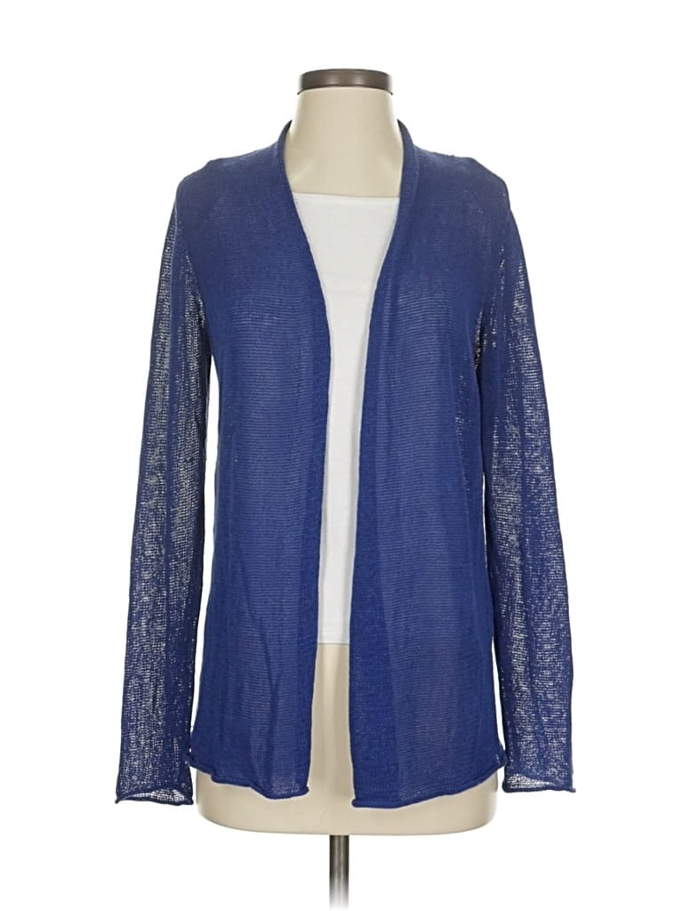 Pre-owned Eileen Fisher Cardigan Sweater In Blue