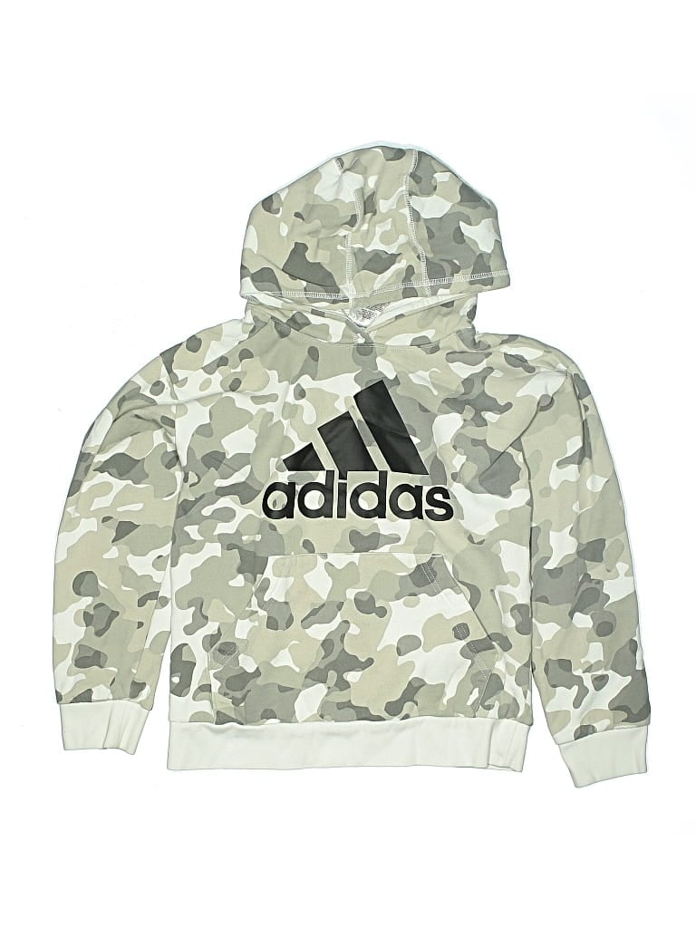 Pre-owned Adidas Originals Kids' Pullover Hoodie In Silver