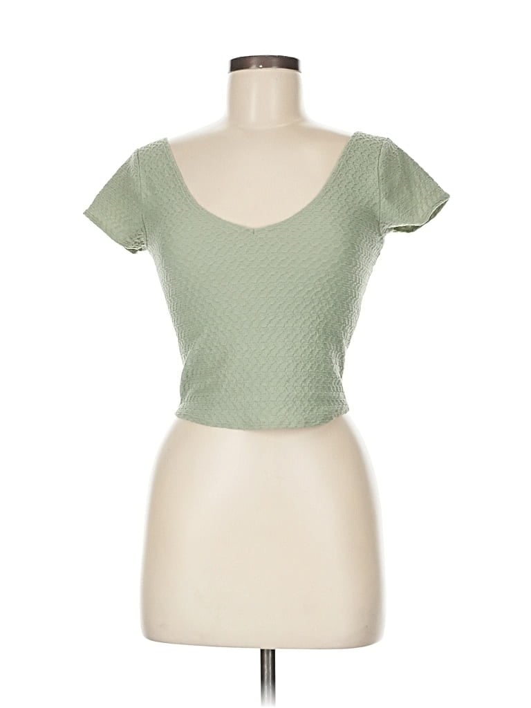 Pre-owned Hollister Short Sleeve T-shirt In Green