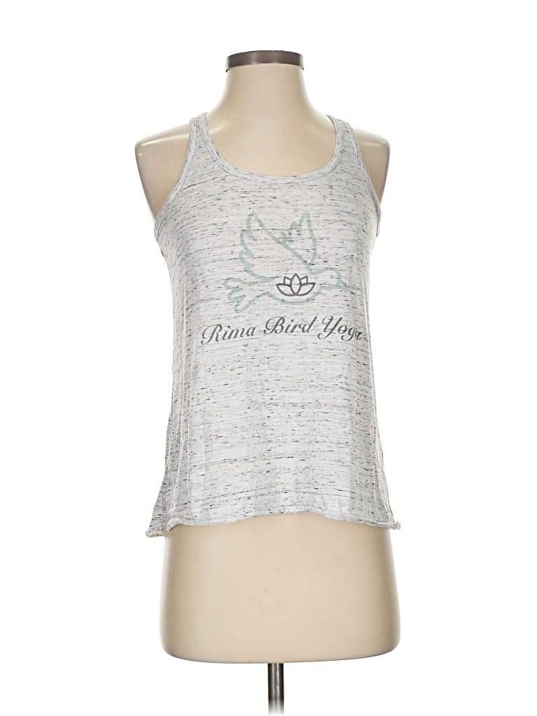 Pre-owned Bella+canvas Tank Top Silver Halter Neckline Tops