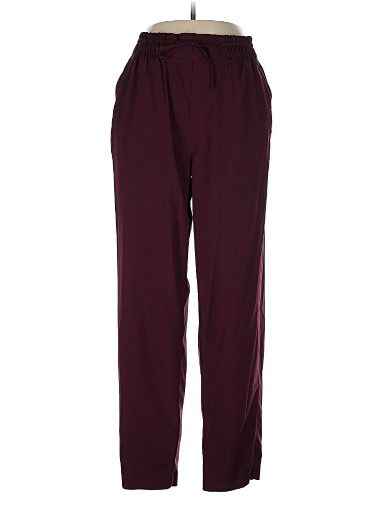 Pre-owned Unbranded Track Pants In Burgundy