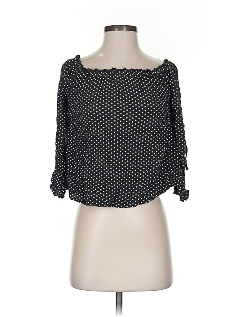 Pre-owned American Eagle Outfitters 3/4 Sleeve Blouse In Black