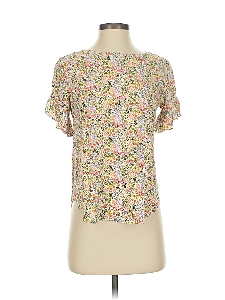 Pre-owned Ann Taylor Loft Short Sleeve Blouse In Brown