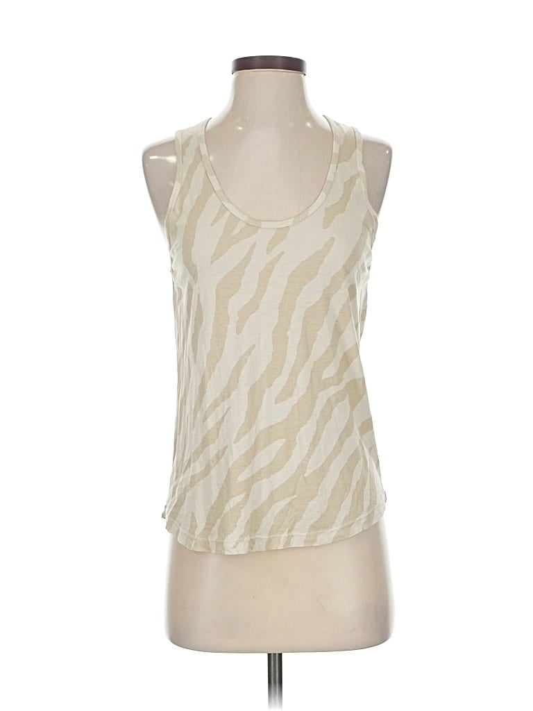 Pre-owned Monrow Tank Top Ivory Halter Neckline Tops In White