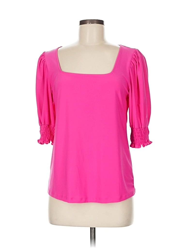 Pre-owned Cece 3/4 Sleeve Top Pink Sweetheart Neckline Tops