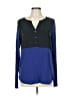 CALVIN KLEIN JEANS Color Block Blue Long Sleeve Blouse Size L - photo 1