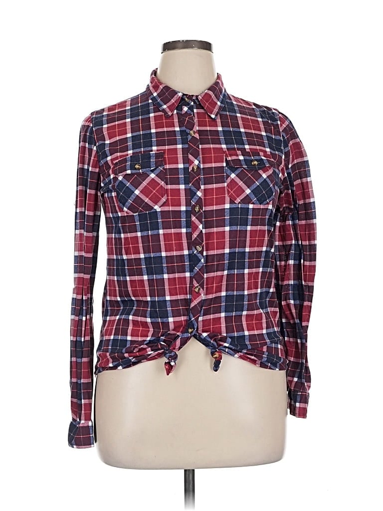 Pre-owned Passport Long Sleeve Blouse In Red