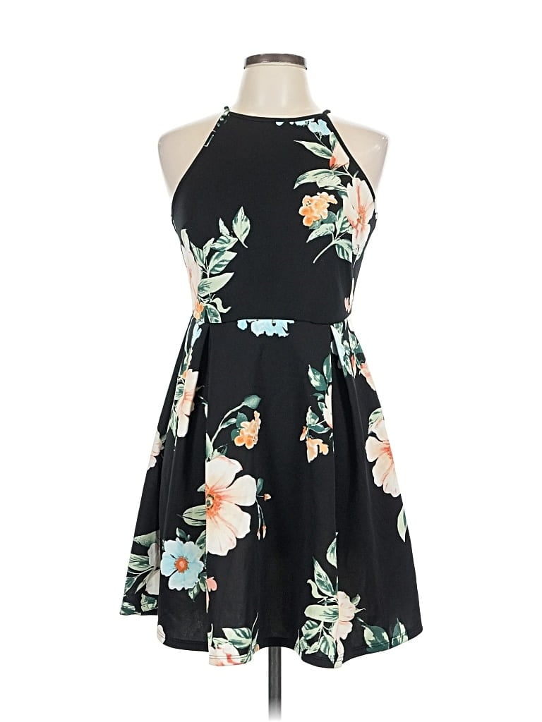 Pre-owned Monteau Casual Dress In Black