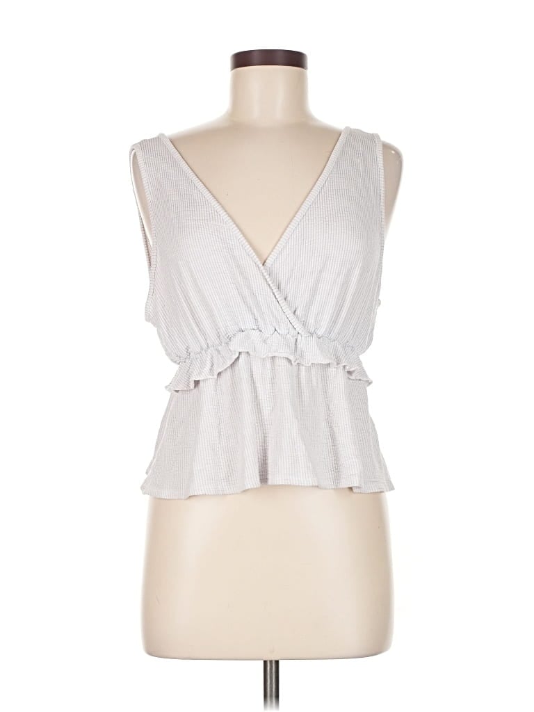 Pre-owned Caution To The Wind Tank Top Purple Plunge Neckline Tops