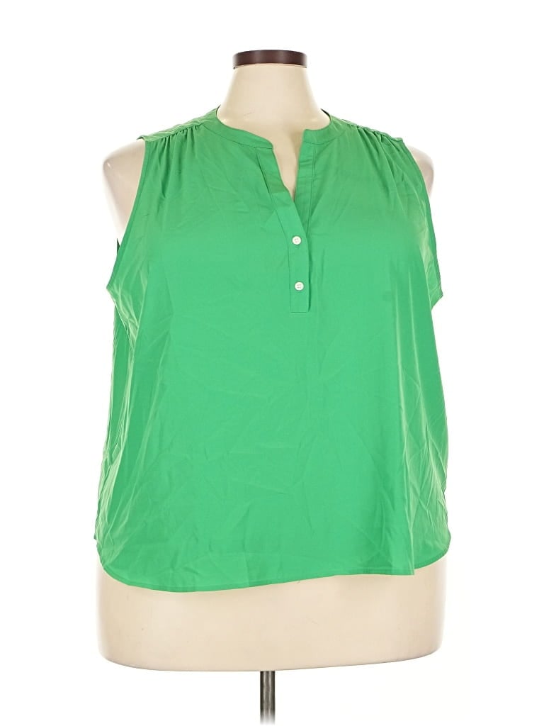 Pre-owned J.crew Factory Store Sleeveless Blouse In Green