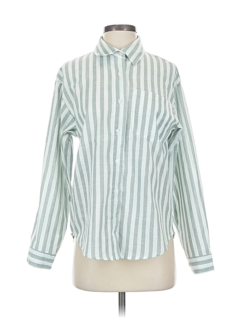 Pre-owned New Look Long Sleeve Blouse In Green