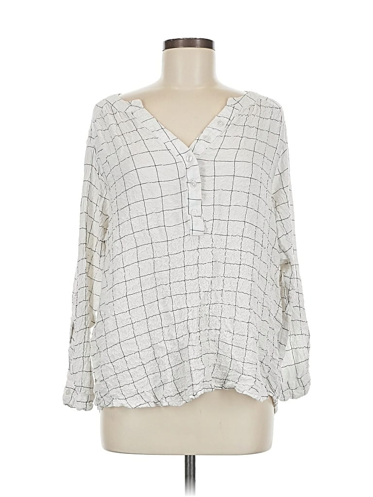 Pre-owned Jane And Delancey 3/4 Sleeve Blouse In White