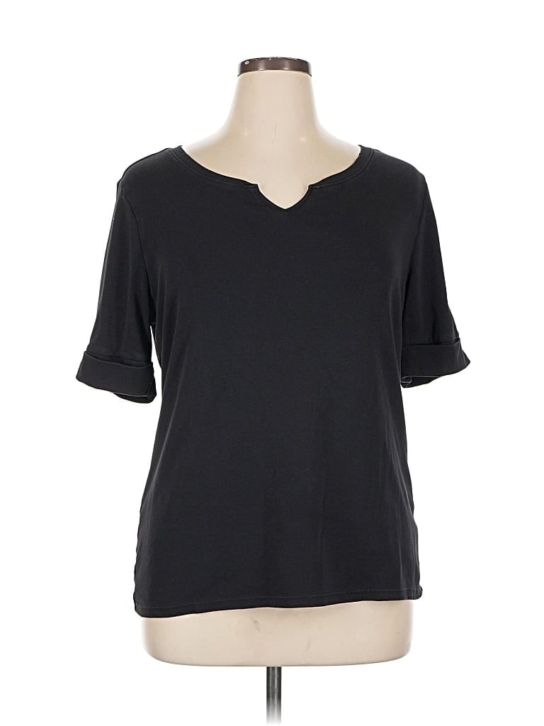 Pre-owned Ellen Tracy Short Sleeve T-shirt In Black