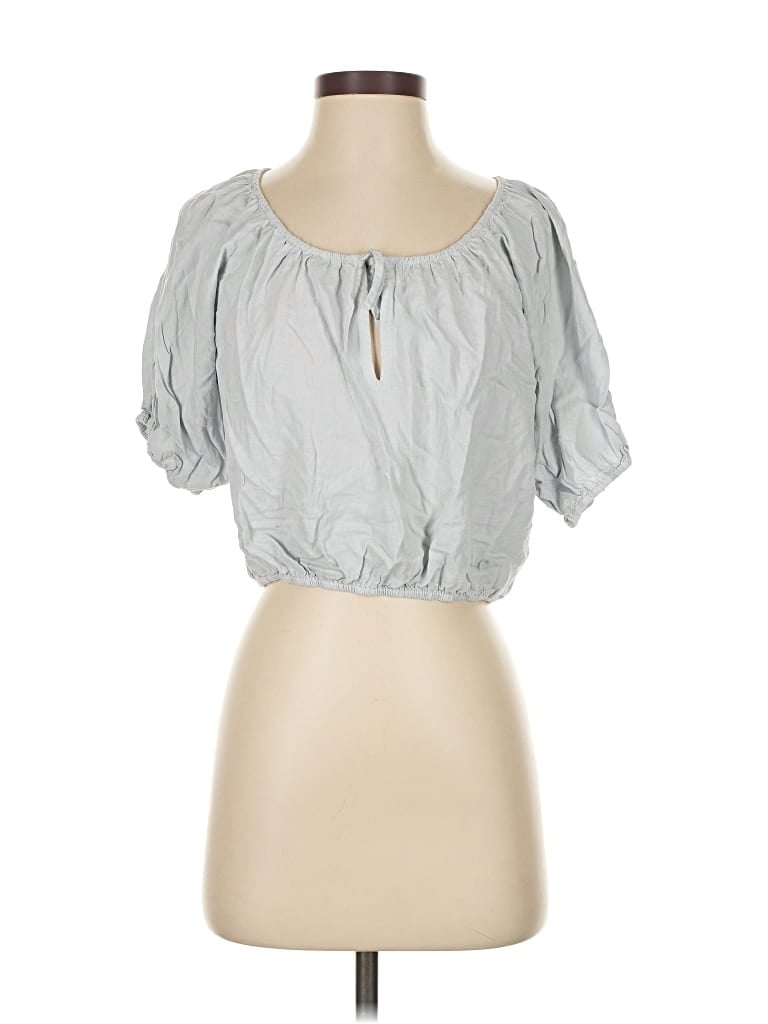 Pre-owned Wilfred Free Short Sleeve Blouse In Gray