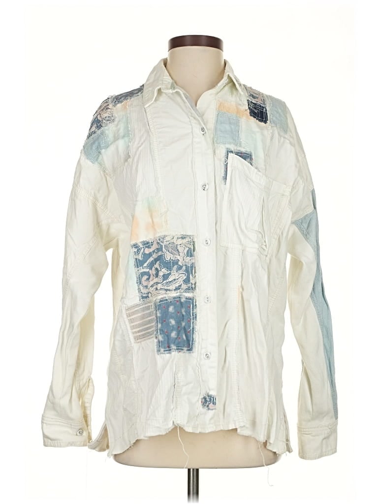 Pre-owned We The Free Long Sleeve Button Down Shirt In White