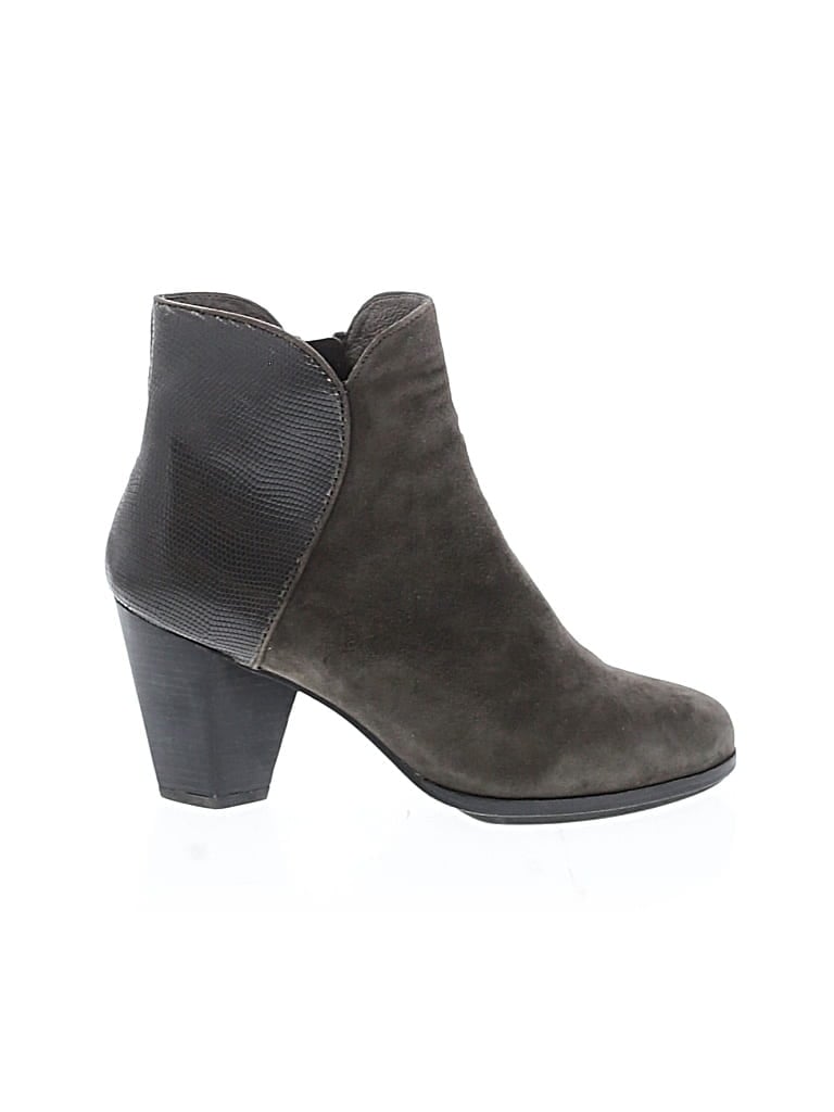 Pre-owned Eileen Fisher Ankle Boots In Green
