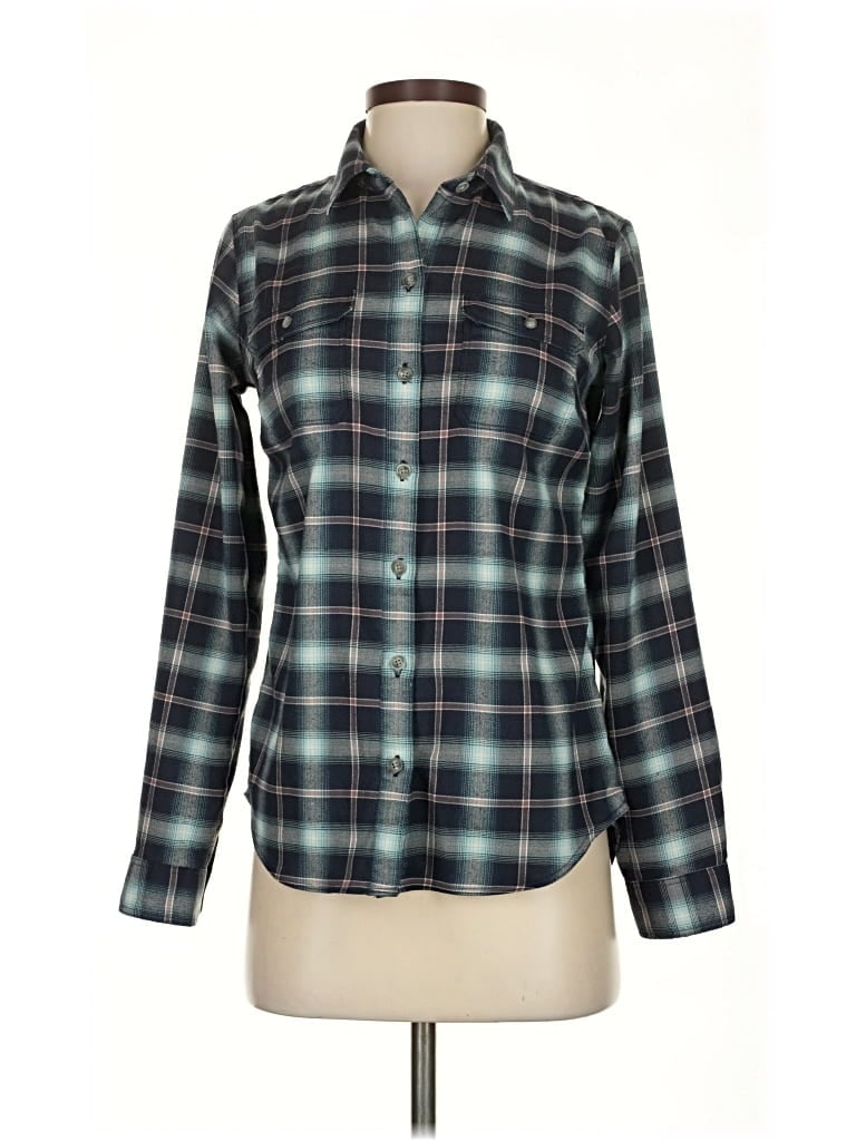 Pre-owned Eddie Bauer Long Sleeve Blouse In Blue