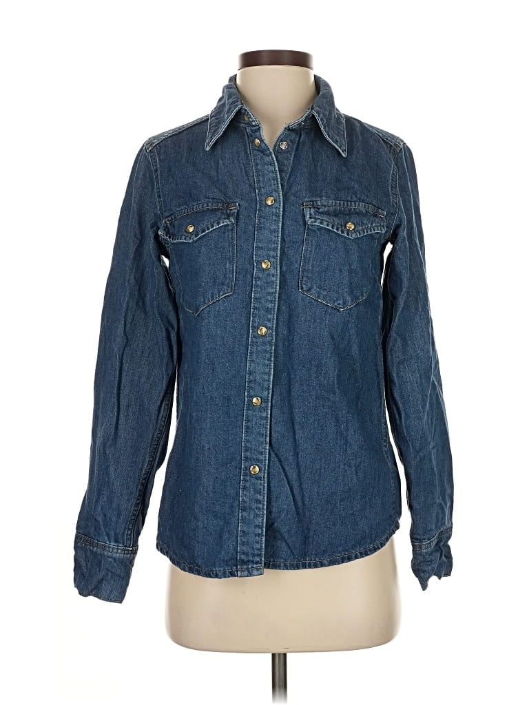 Pre-owned &denim By H&m Long Sleeve Button Down Shirt In Blue