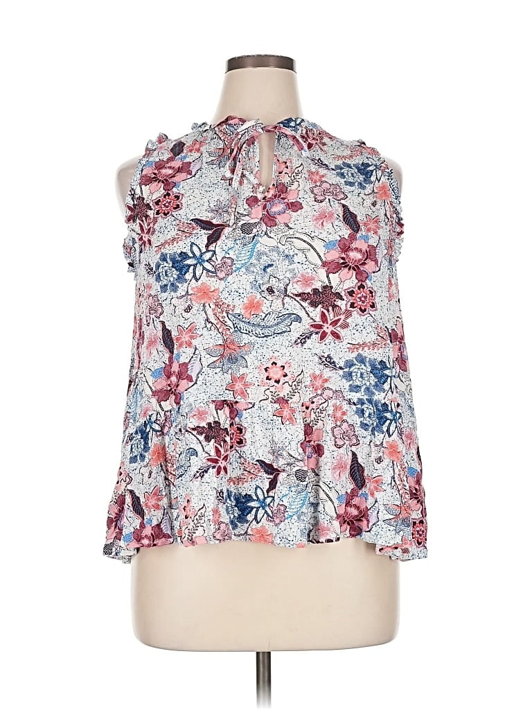 Pre-owned Knox Rose Sleeveless Blouse In White