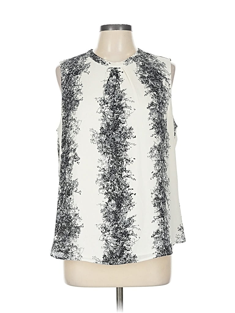 Pre-owned Daniel Rainn Sleeveless Blouse In White